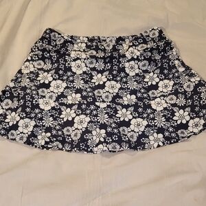 Blue and White Skorts with Elastic Waistband